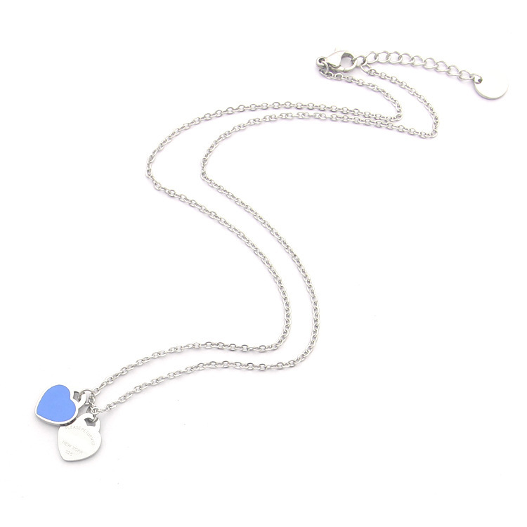 pendant necklaces Titanium steel T lettering double heart lettering necklace OT buckle chunky couple necklace Single diamond 18K gold 925 silver-1
pendant necklaces Titanium steel T lettering double heart lettering necklace OT buckle chunky couple necklace Single diamond 18K gold 925 silver-1