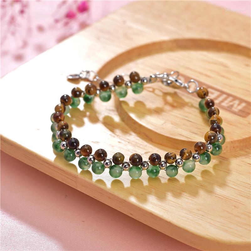 Strand Handmade Bracelet For Women Natural Stone Tiger Eyes Green Crystal Wrap Bangles Jewelry Charm Gifts B435
Strand Handmade Bracelet For Women Natural Stone Tiger Eyes Green Crystal Wrap Bangles Jewelry Charm Gifts B435