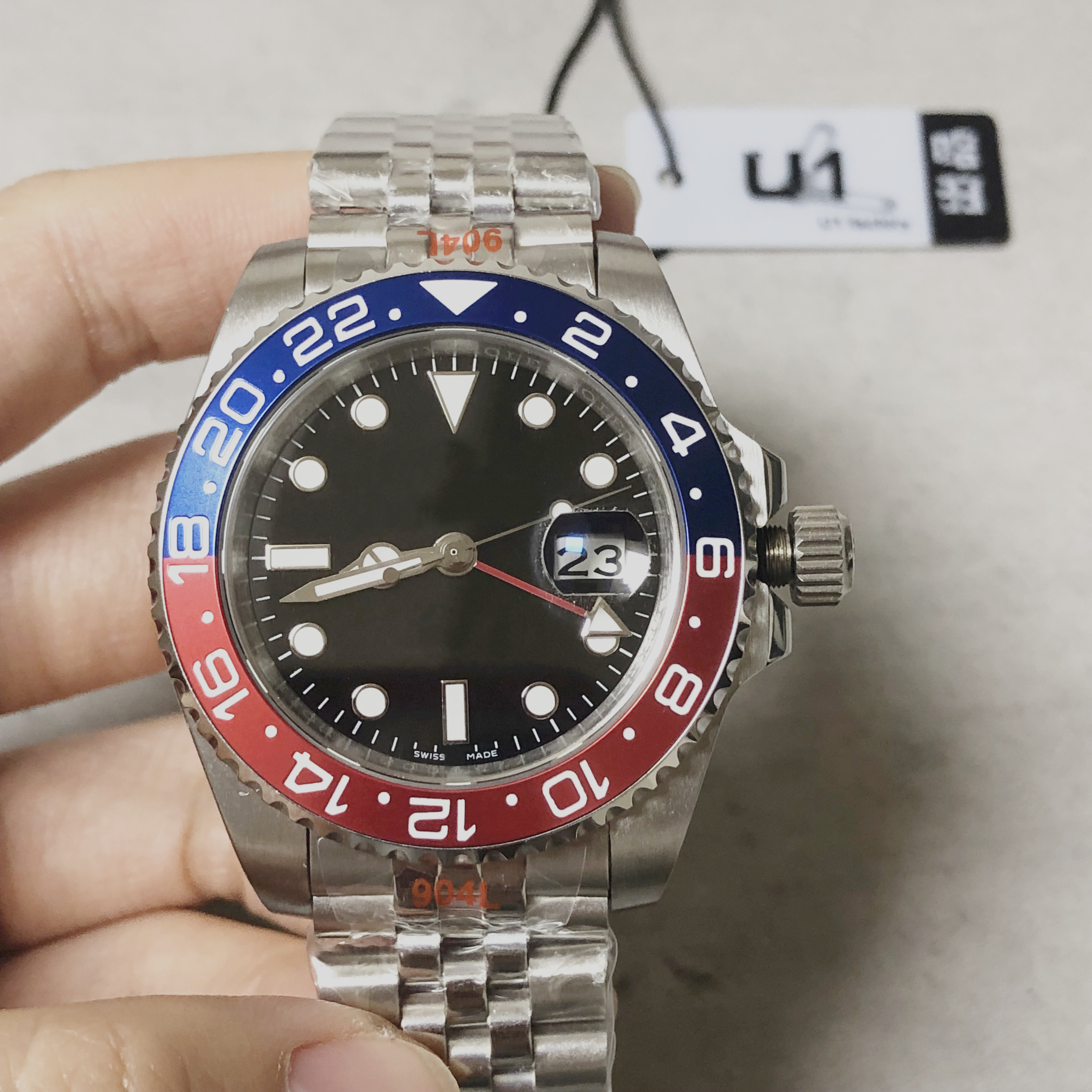 ST9 Super U1 Men Watch Automatic Movement Batgirl Black Dial green blue red Bezel Men's Watch Master 2 Jubilee Bracelet Wristwatch Mens GMT Stainless Watches Reloj, 10
ST9 Super U1 Men Watch Automatic Movement Batgirl Black Dial green blue red Bezel Men's Watch Master 2 Jubilee Bracelet Wristwatch Mens GMT Stainless Watches Reloj, 10