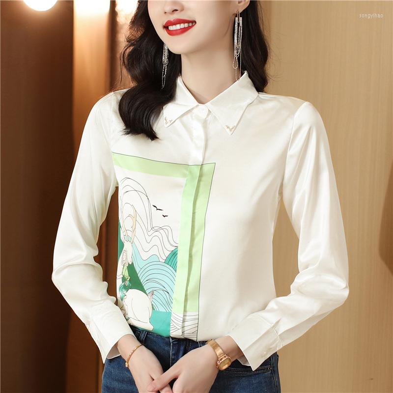 Women' Blouses High-end Especially Beautiful All Season White Mulberry Silk Hand-Painted Print Women Elegant Slim OL Workwear Top Shirt, Hpjr6181
Women' Blouses High-end Especially Beautiful All Season White Mulberry Silk Hand-Painted Print Women Elegant Slim OL Workwear Top Shirt, Hpjr6181