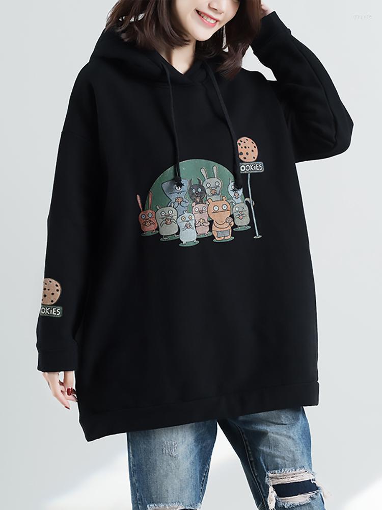 Women's Hoodies All-Match Women Hooded Sweatshirts Casual Cute Sweet Cartoon Printing Artsy Korean Style Loose Black Cotton Pullovers Female
Women's Hoodies All-Match Women Hooded Sweatshirts Casual Cute Sweet Cartoon Printing Artsy Korean Style Loose Black Cotton Pullovers Female