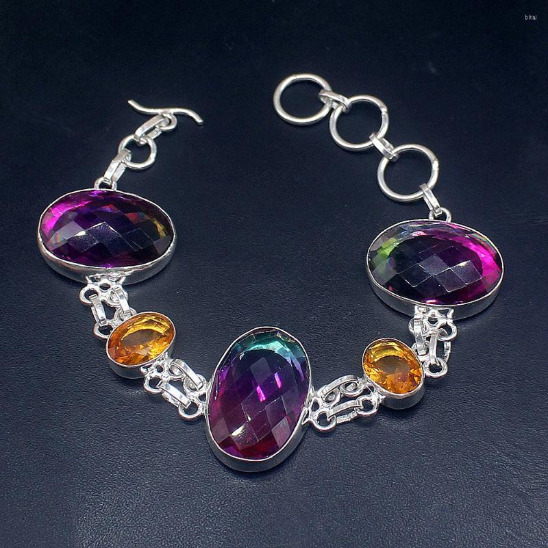 Link Bracelets Hermosa Jewelry Rare Dichroic Glass Honey Topaz Silver Color Charms Chain Links For Women 24cm 20224869
Link Bracelets Hermosa Jewelry Rare Dichroic Glass Honey Topaz Silver Color Charms Chain Links For Women 24cm 20224869