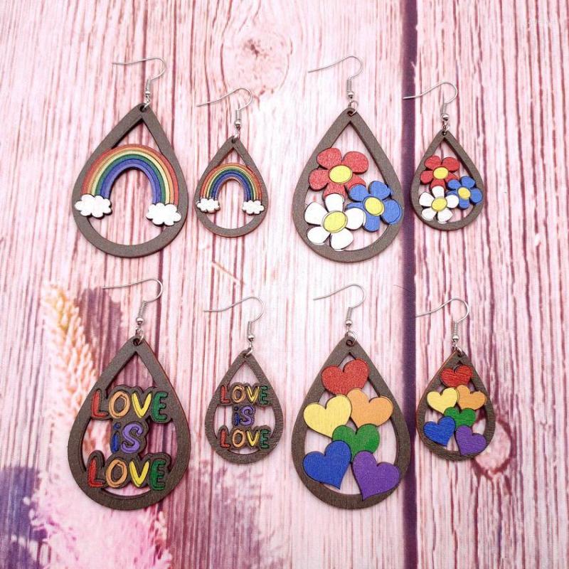 Dangle Earrings Colorful Wood Flower Rainbow Teardrop For Women Summer Love Is Heart Laser Cut Wooden Jewelry Wholesale
Dangle Earrings Colorful Wood Flower Rainbow Teardrop For Women Summer Love Is Heart Laser Cut Wooden Jewelry Wholesale