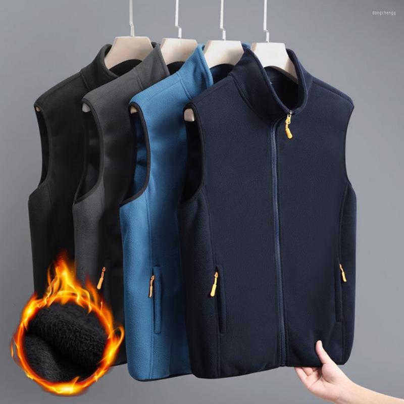 Men's Vests Men Winter Vest Stand Collar Zipper Pockets Polar Fleece Cardigan Warm Casual Jacket Sleeveless Coat For Fishing, Black
Men's Vests Men Winter Vest Stand Collar Zipper Pockets Polar Fleece Cardigan Warm Casual Jacket Sleeveless Coat For Fishing, Black