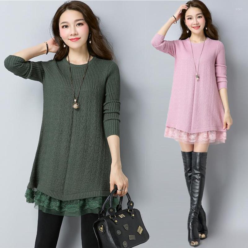 Women' Sweaters Woman Chandails Autumn And Winter Women' Pullover Fashion Clothes Loose Lace Stitching Woolen Skirt, Khaki 2
Women' Sweaters Woman Chandails Autumn And Winter Women' Pullover Fashion Clothes Loose Lace Stitching Woolen Skirt, Khaki 2