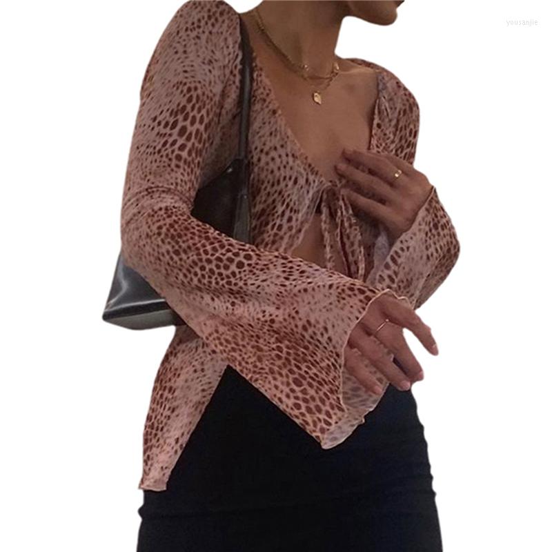 Women' Blouses Autumn 2022 Women V Neck Blouse Fashion Leopard Print Shirt Flared Long Sleeve Tops Female Lace Up Bandage Shirts Clothing, As photo shows
Women' Blouses Autumn 2022 Women V Neck Blouse Fashion Leopard Print Shirt Flared Long Sleeve Tops Female Lace Up Bandage Shirts Clothing, As photo shows