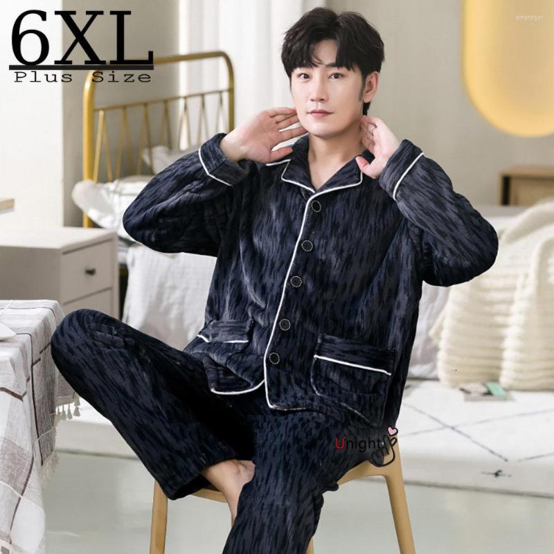 Men's Sleepwear Oversized Men Winter Warm Flannel Pajamas Set Thicken Long Sleeved Coral Fleece Loose 6XL Soft Home Clothes Homewear, 3301
Men's Sleepwear Oversized Men Winter Warm Flannel Pajamas Set Thicken Long Sleeved Coral Fleece Loose 6XL Soft Home Clothes Homewear, 3301
