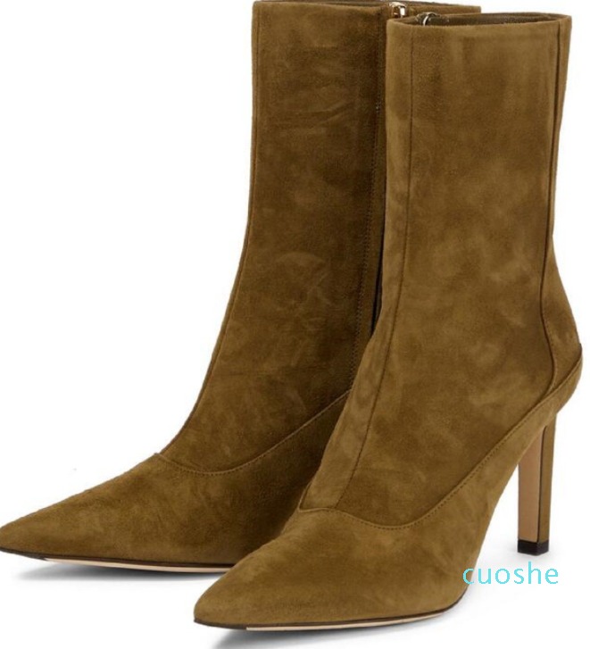 Luxury Winter Brand Women Dildi Ankle Boots Black Blue Suede Leather High Heel Chelsea Boot Pointed Toe Lady Booties Party Wedding Dress
Luxury Winter Brand Women Dildi Ankle Boots Black Blue Suede Leather High Heel Chelsea Boot Pointed Toe Lady Booties Party Wedding Dress