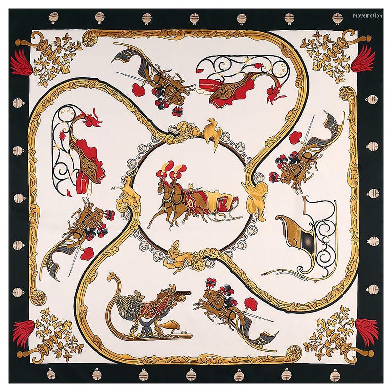 Scarves Twill Weave Silk Square Scarf Horse Carriage Print Neckerchief Bandana Women Hijab Headwear Shawl Designer 130 Cm
Scarves Twill Weave Silk Square Scarf Horse Carriage Print Neckerchief Bandana Women Hijab Headwear Shawl Designer 130 Cm