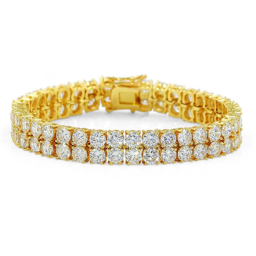 10mm Hip Hop White Zircon Bling Double Layers Tennis Bracelet 18k Gold Plated Men Women Bangle228m
10mm Hip Hop White Zircon Bling Double Layers Tennis Bracelet 18k Gold Plated Men Women Bangle228m