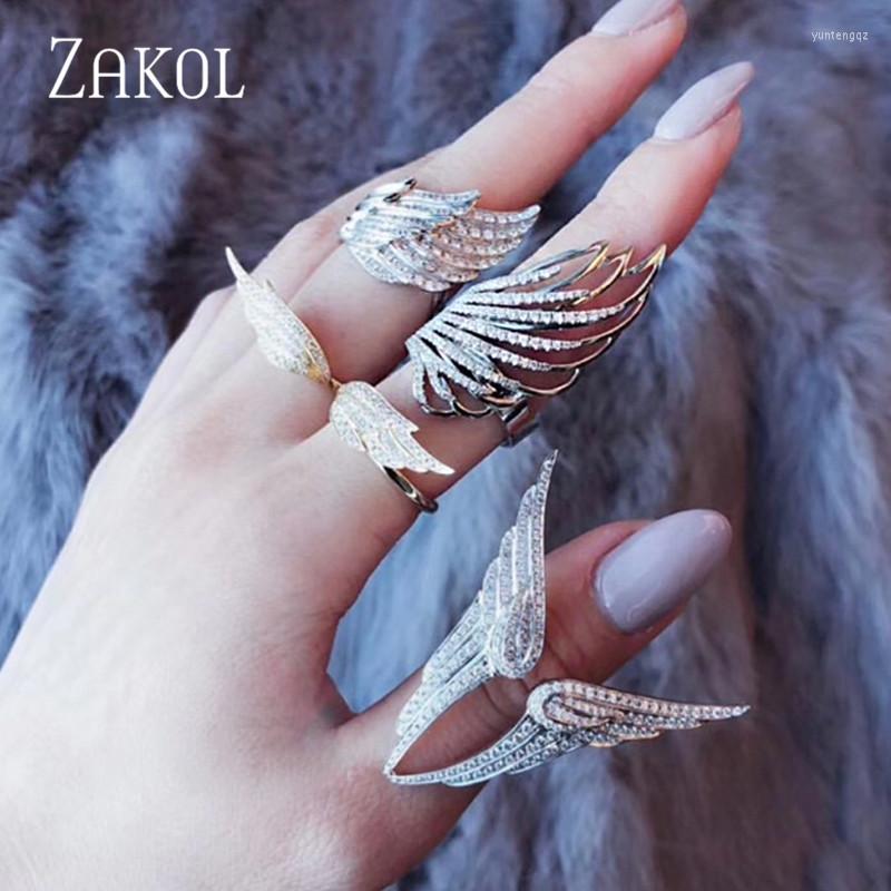 Wedding Rings ZAKOL Fashion Punk Style Metal Jewelry For Women Cubic Zirconia Wing Bands Engagement RP2113
Wedding Rings ZAKOL Fashion Punk Style Metal Jewelry For Women Cubic Zirconia Wing Bands Engagement RP2113