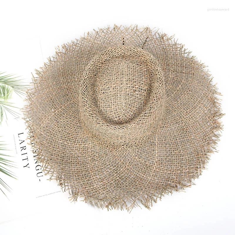 Headpieces Natural Grasses Hat Anti-UV Summer Women Straw Wide Brim Sunhat For Femme Beach Hand Made Vacation Adjustable Hats 2022
Headpieces Natural Grasses Hat Anti-UV Summer Women Straw Wide Brim Sunhat For Femme Beach Hand Made Vacation Adjustable Hats 2022
