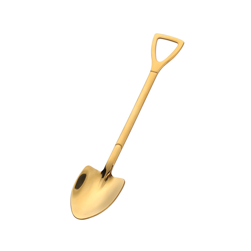 Mini Shovel Spoons Silver Gold Coffee Stainless Steel Spoons for Dessert Ice Cream Wedding Party Teaspoons - view 8