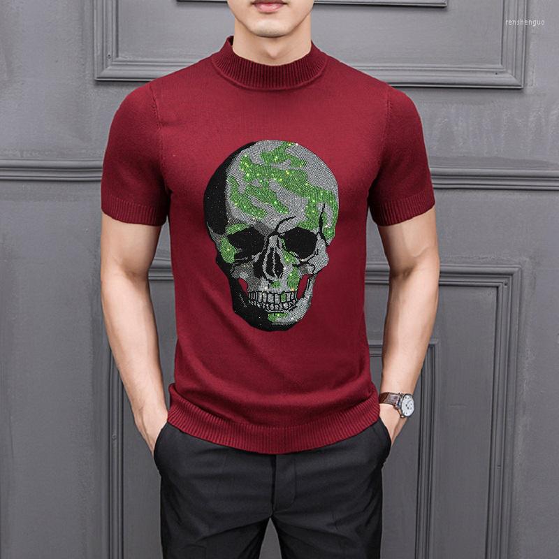 Men's Sweaters Shiny Male Short Sleeve Green Diamond Skull Sports Knitting Bottoming Shirt Men's Pullover Sweater, As shown asian size
Men's Sweaters Shiny Male Short Sleeve Green Diamond Skull Sports Knitting Bottoming Shirt Men's Pullover Sweater, As shown asian size