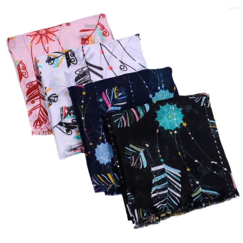 Scarves 2022 Beautiful Cotton Feather Print Sequin And Shawls Women Leaf Muslim Scarf Wrap Hijab 4 Color 10pcs/lot
Scarves 2022 Beautiful Cotton Feather Print Sequin And Shawls Women Leaf Muslim Scarf Wrap Hijab 4 Color 10pcs/lot