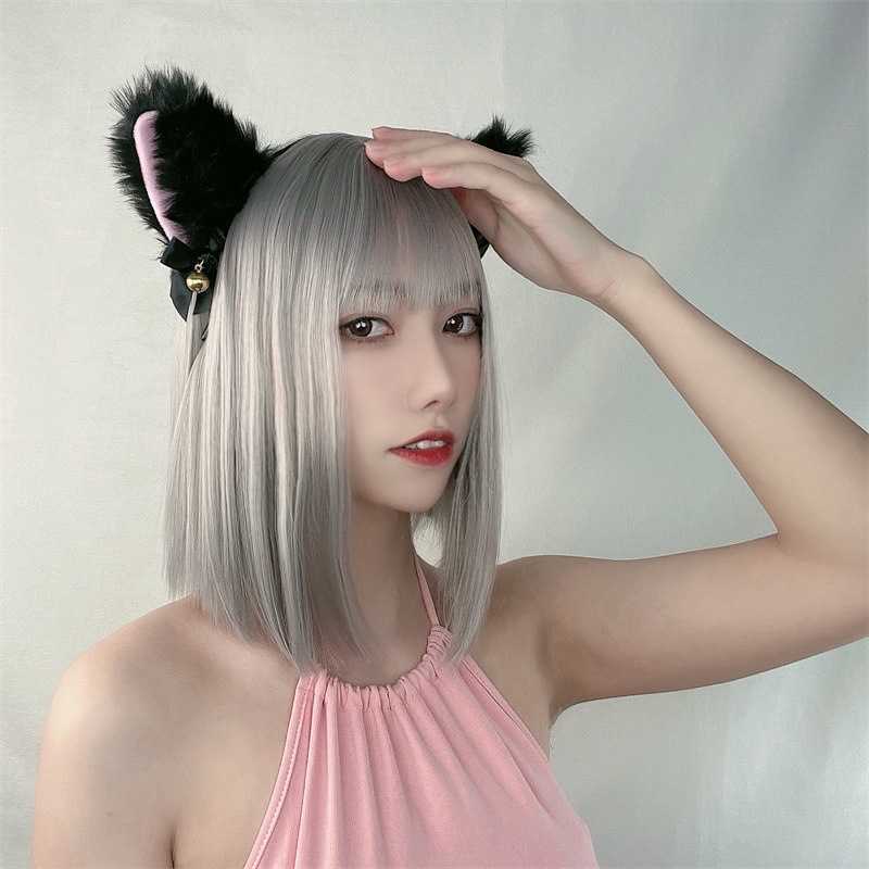 Hair Lace Wigs Cartoon Bangs Wig Women's Short Straight Hair Rice White Gold Bobo Head Chemical Fiber Headgear Live Broadcast Tape Merchant, Black
Hair Lace Wigs Cartoon Bangs Wig Women's Short Straight Hair Rice White Gold Bobo Head Chemical Fiber Headgear Live Broadcast Tape Merchant, Black