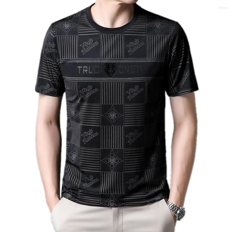 Men's T Shirts Men's Fashionable Round Neck Casual T-Shirt Summer Ice Silk Printed No Iron Top Middle-Aged And Young People's, Black
Men's T Shirts Men's Fashionable Round Neck Casual T-Shirt Summer Ice Silk Printed No Iron Top Middle-Aged And Young People's, Black