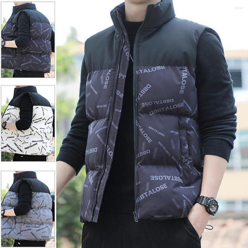 Men's Vests Men Waistcoat Letter Print Stand Collar Vest Autumn Winter Zipper Cotton Padded Windproof Patchwork Coat, Black
Men's Vests Men Waistcoat Letter Print Stand Collar Vest Autumn Winter Zipper Cotton Padded Windproof Patchwork Coat, Black