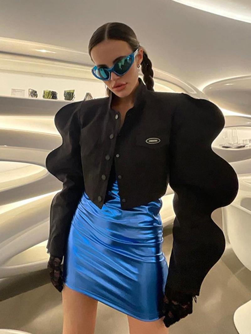 Women' Down Women' Fashion Jacket 2022 Autumn Winter Stand Collar Button Creative Wavy Lantern Sleeve Outwear Solid Top Female, Black
Women' Down Women' Fashion Jacket 2022 Autumn Winter Stand Collar Button Creative Wavy Lantern Sleeve Outwear Solid Top Female, Black