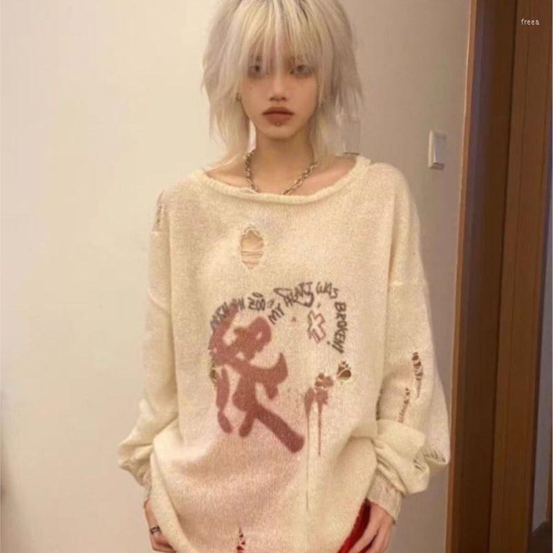 Women's Hoodies Autumn And Winter Punk Harajuku Broken Hole Graffiti Sweater Women's Loose Long-sleeved Thin Open Shoulder Top Trend, Apricot
Women's Hoodies Autumn And Winter Punk Harajuku Broken Hole Graffiti Sweater Women's Loose Long-sleeved Thin Open Shoulder Top Trend, Apricot