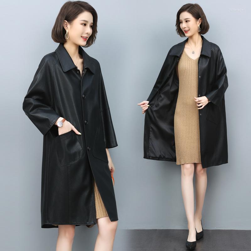 Women's Leather Autumn Oversized Black Long Womens Jacket Nine Points Sleeve Spring Loose Faux Coat Streetwear 2022
Women's Leather Autumn Oversized Black Long Womens Jacket Nine Points Sleeve Spring Loose Faux Coat Streetwear 2022