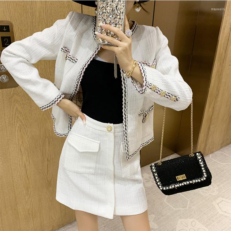 Work Dresses JSXDHK Autumn Winter Two Piece Set Runway Women Tweed Weave Patchwork White Jackets High Waist Poacket A Line Skirts Suit, Skirt
Work Dresses JSXDHK Autumn Winter Two Piece Set Runway Women Tweed Weave Patchwork White Jackets High Waist Poacket A Line Skirts Suit, Skirt