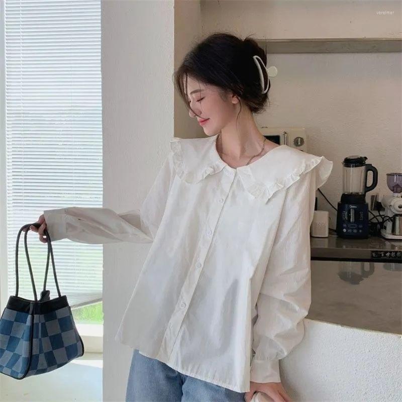 Women' Blouses Button Up Shirts Womens 2022 Spring Ruffles Big Lapel Collar White Tops Female Mori Girl Cute Long Sleeve Loose Blouse, Beige
Women' Blouses Button Up Shirts Womens 2022 Spring Ruffles Big Lapel Collar White Tops Female Mori Girl Cute Long Sleeve Loose Blouse, Beige