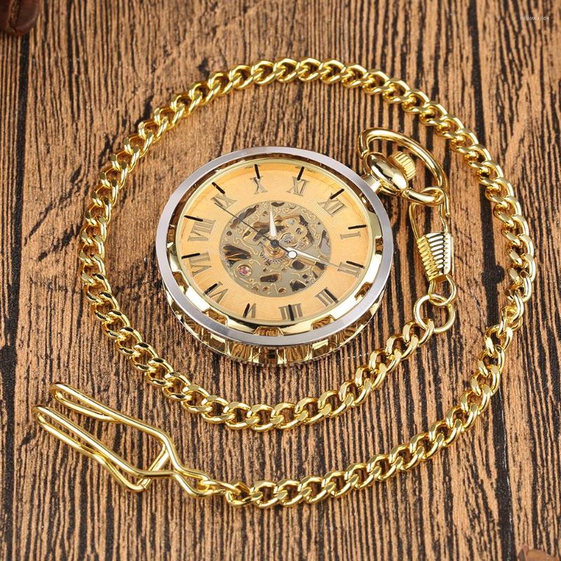 Pocket Watches Silver Gold Transparent Hollow Manual Mechanical Watch Men Roman Numerals Display Pendant Clock With Golden Chain, With 30 cm chain
Pocket Watches Silver Gold Transparent Hollow Manual Mechanical Watch Men Roman Numerals Display Pendant Clock With Golden Chain, With 30 cm chain