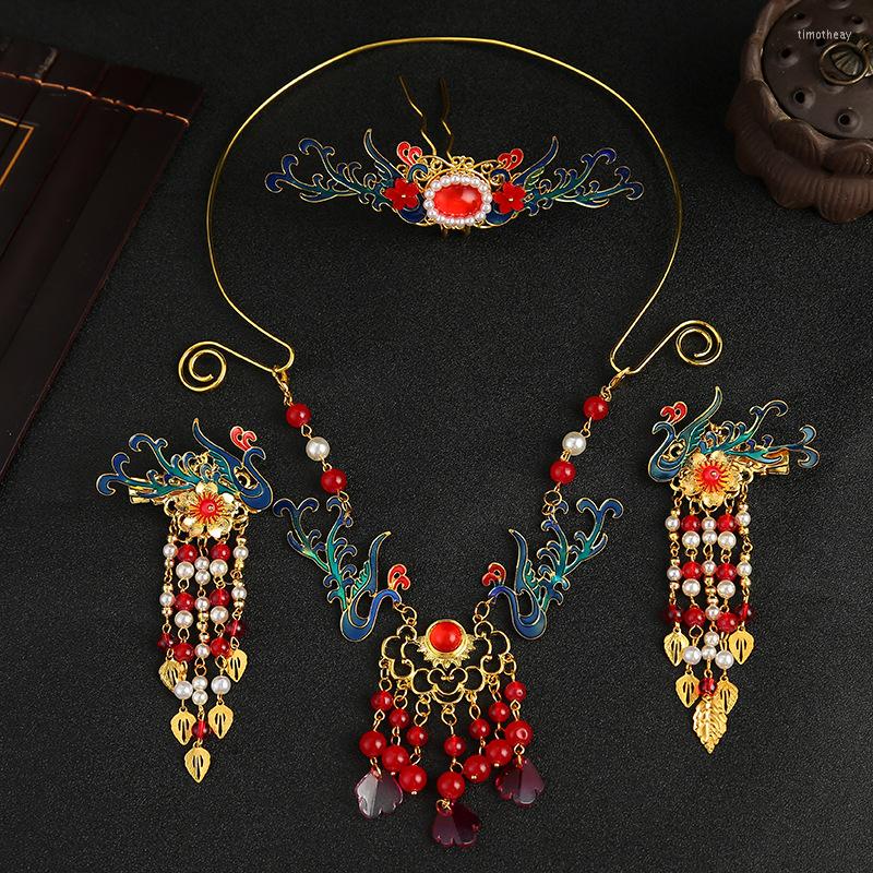 Necklace Earrings Set Chinese Blue Phoenix Tassel Collar Hair Crown Costume Accessories, Picture shown
Necklace Earrings Set Chinese Blue Phoenix Tassel Collar Hair Crown Costume Accessories, Picture shown
