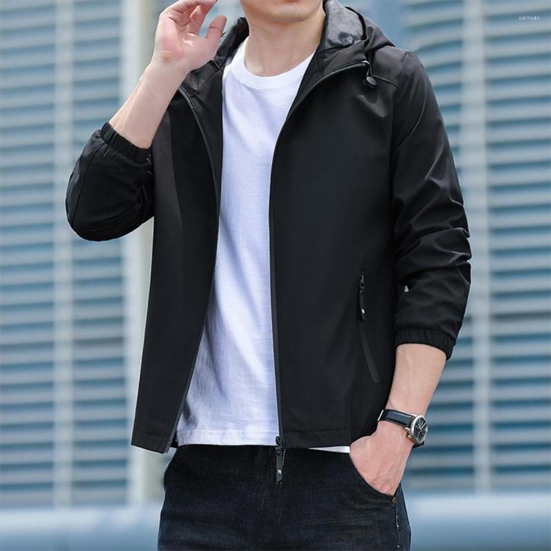 Men's Jackets Autumn Men Jacket Solid Color Hooded Zipper Closure Pockets Korean Style Hood Coat Streetwear, Black
Men's Jackets Autumn Men Jacket Solid Color Hooded Zipper Closure Pockets Korean Style Hood Coat Streetwear, Black