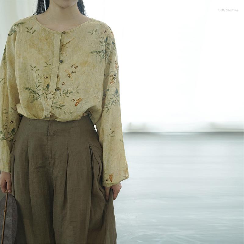 Women's Blouses Retro O Neck Women Casual Ramie Blouse Shirts 2022 Arrival Vintage Style Floral Print Loose Female Cotton Linen Tops Shirt, As photo
Women's Blouses Retro O Neck Women Casual Ramie Blouse Shirts 2022 Arrival Vintage Style Floral Print Loose Female Cotton Linen Tops Shirt, As photo