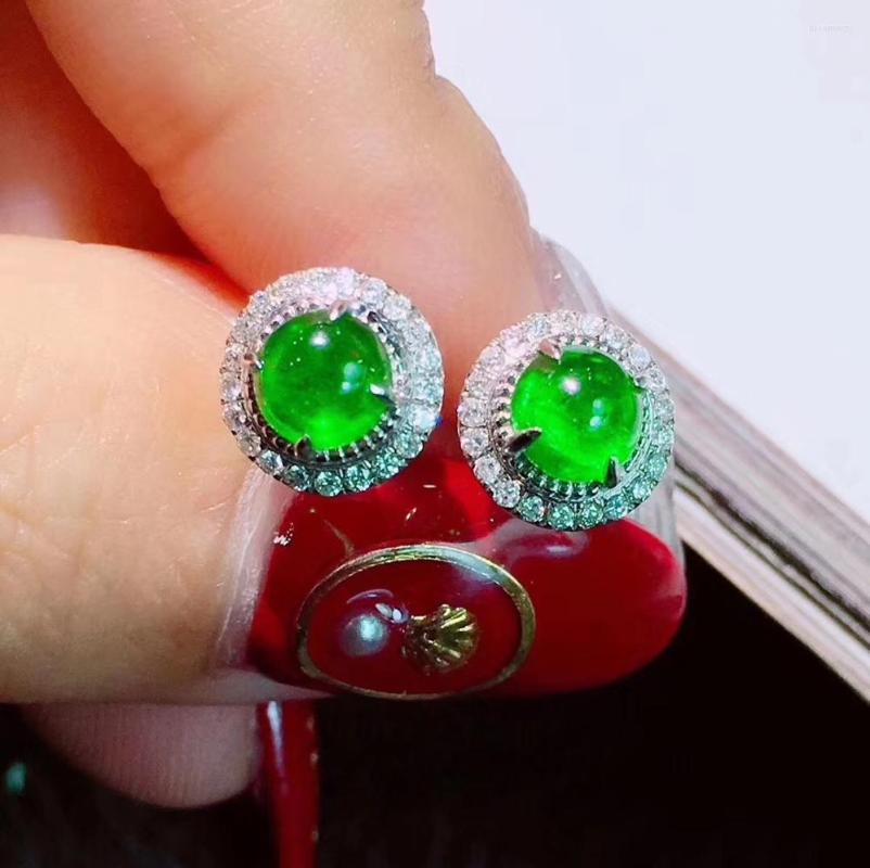 Stud Earrings Green Emerald Gemstone For Women With Silver Jewelry Shopowner Recommend