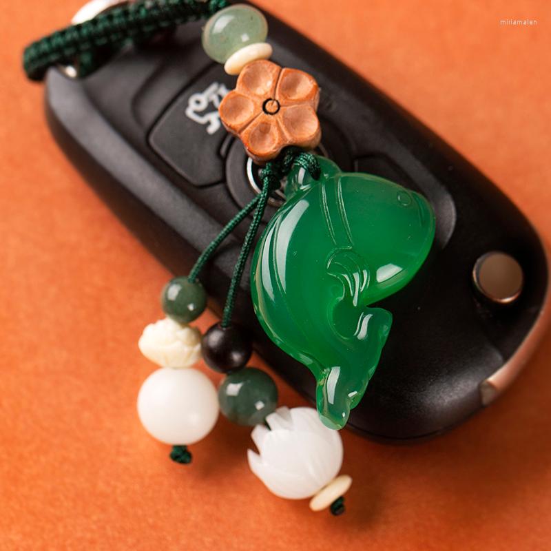 Keychains Little Fish Charms Keychain Natural Chalcedony Car Pendant Key Ring Holder For Women Bag Male Female Ornaments
Keychains Little Fish Charms Keychain Natural Chalcedony Car Pendant Key Ring Holder For Women Bag Male Female Ornaments
