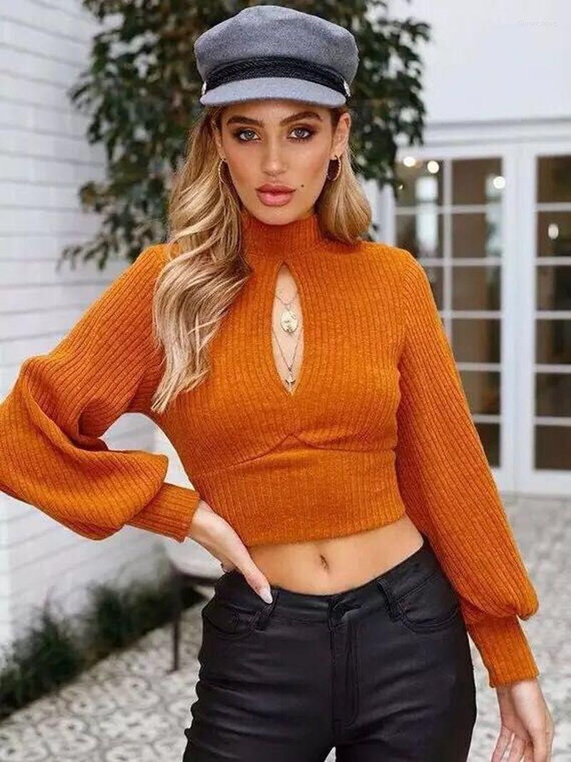 Women' T Shirts Autumn Sexy Hollow Out Backless Knit Long Sleeve Woman T-shirt Fashion Crop Top Solid Lantern Turtleneck Short Female, Orange
Women' T Shirts Autumn Sexy Hollow Out Backless Knit Long Sleeve Woman T-shirt Fashion Crop Top Solid Lantern Turtleneck Short Female, Orange