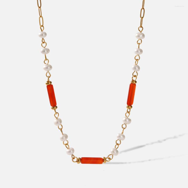 Chains 2022 Stainless Steel Tarnish Free Jewelry Not Fade Temperament Necklace Golden Texture 18K Natural Pearl Necklaces For Women
Chains 2022 Stainless Steel Tarnish Free Jewelry Not Fade Temperament Necklace Golden Texture 18K Natural Pearl Necklaces For Women