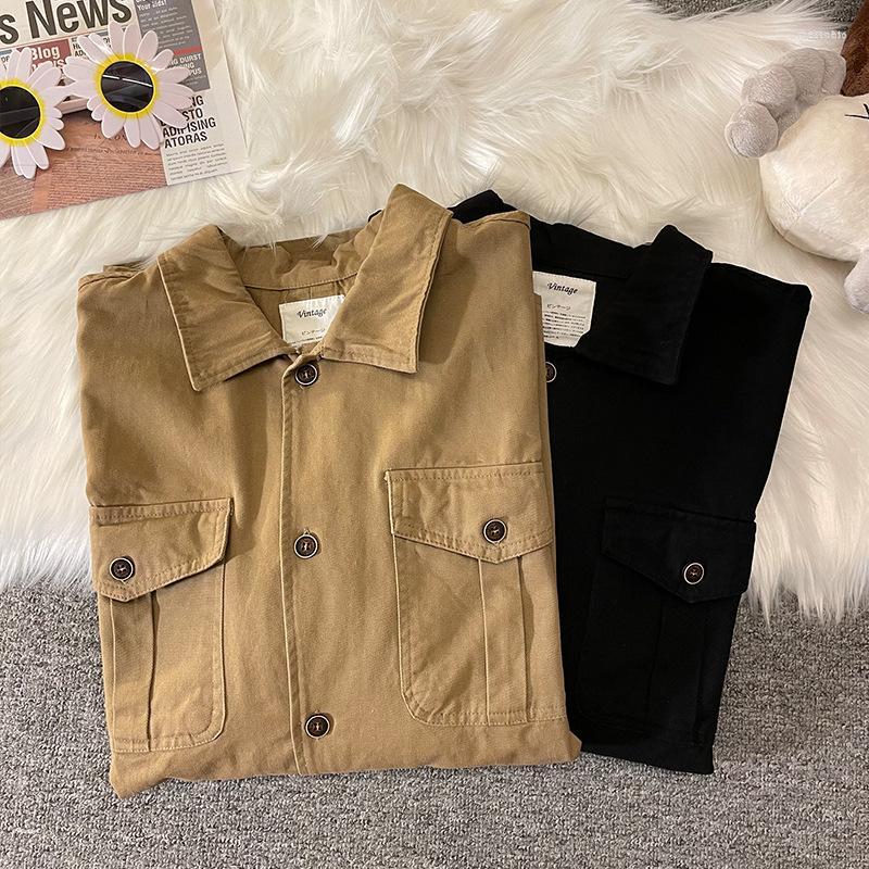 Men's Casual Shirts Men's Mens Fall Tooling Shirt Loose Cotton Long Sleeves Lapel Men Single-Breasted Camisa Masculina Hombre Blouse, Black
Men's Casual Shirts Men's Mens Fall Tooling Shirt Loose Cotton Long Sleeves Lapel Men Single-Breasted Camisa Masculina Hombre Blouse, Black