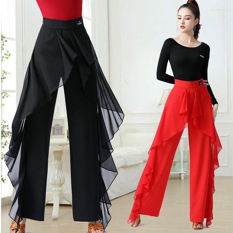 Stage Wear Latin Dance Modern Pants Women High Waist Ruffle Wide Leg Jitba Practice Clothes Ballroom, Black
Stage Wear Latin Dance Modern Pants Women High Waist Ruffle Wide Leg Jitba Practice Clothes Ballroom, Black