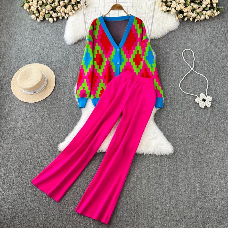Women's Two Piece Pants High Street Fashion Sweater Trousers Suit Women's Color Block V-neck Loose Knit Cardigan Jacket Set Outfits, Black
Women's Two Piece Pants High Street Fashion Sweater Trousers Suit Women's Color Block V-neck Loose Knit Cardigan Jacket Set Outfits, Black