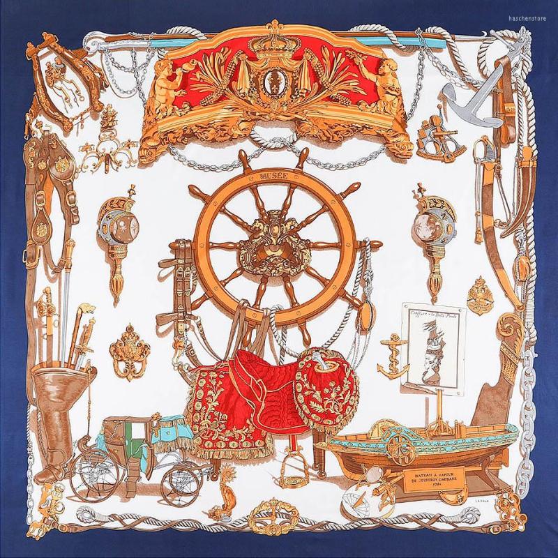 Scarves Twill Silk Square Scarf Ship Steering Wheel Print Kerchief Bandana Women Hijab Shawl Wraps Designer 130 Cm
Scarves Twill Silk Square Scarf Ship Steering Wheel Print Kerchief Bandana Women Hijab Shawl Wraps Designer 130 Cm