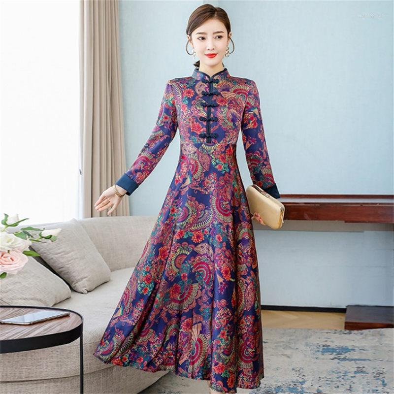 Casual Dresses 2022 Autumn Chinese Retro Improved Cheongsam Fashion Women Ethnic Style Large Size Long Sleeve Stand Collar Vintage Dress, As show
Casual Dresses 2022 Autumn Chinese Retro Improved Cheongsam Fashion Women Ethnic Style Large Size Long Sleeve Stand Collar Vintage Dress, As show