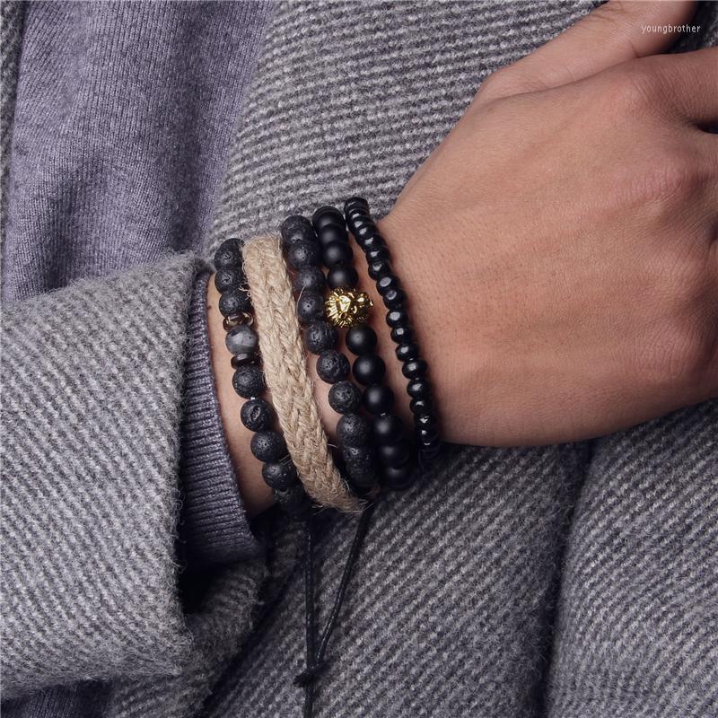 Strand Handmade Multilayer Men Beaded Bracelet Vintage Adjustable Rope Natural Lava Stone Bangles
Strand Handmade Multilayer Men Beaded Bracelet Vintage Adjustable Rope Natural Lava Stone Bangles