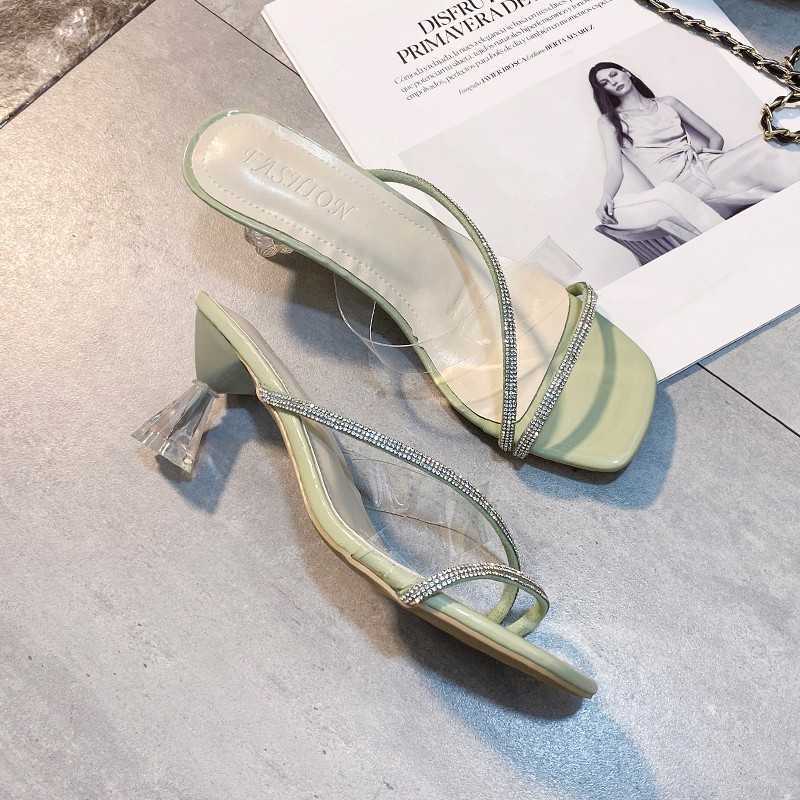 Slippers 2022 Women Sandals Shoes PVC Clear High Heels Pumps Ytmtloy Indoor Summer House Slippers Zapatillas Mujer Casa Sapatos Mulher J221102