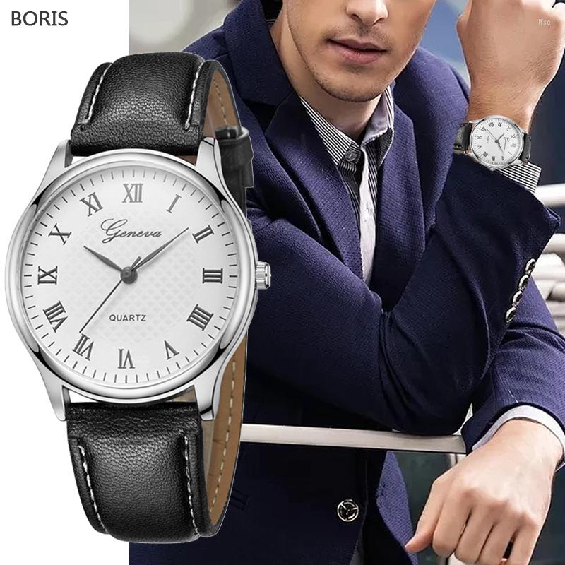 Wristwatches Modern Fashion Black Quartz Men Watches Tide Brand Leather Band Big Dial Men's Business Clock Drop Relojes Hombre, Brown
Wristwatches Modern Fashion Black Quartz Men Watches Tide Brand Leather Band Big Dial Men's Business Clock Drop Relojes Hombre, Brown