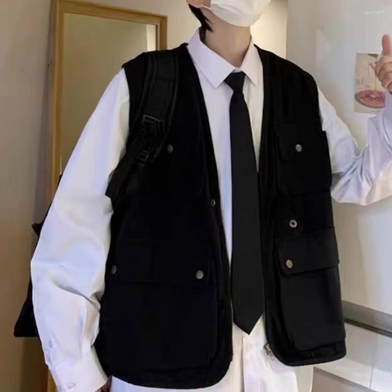 Men's Vests Trendy Male Vest Solid Color Men Coat Loose Fit Casual Shooting Jacket Streetwear, Black
Men's Vests Trendy Male Vest Solid Color Men Coat Loose Fit Casual Shooting Jacket Streetwear, Black