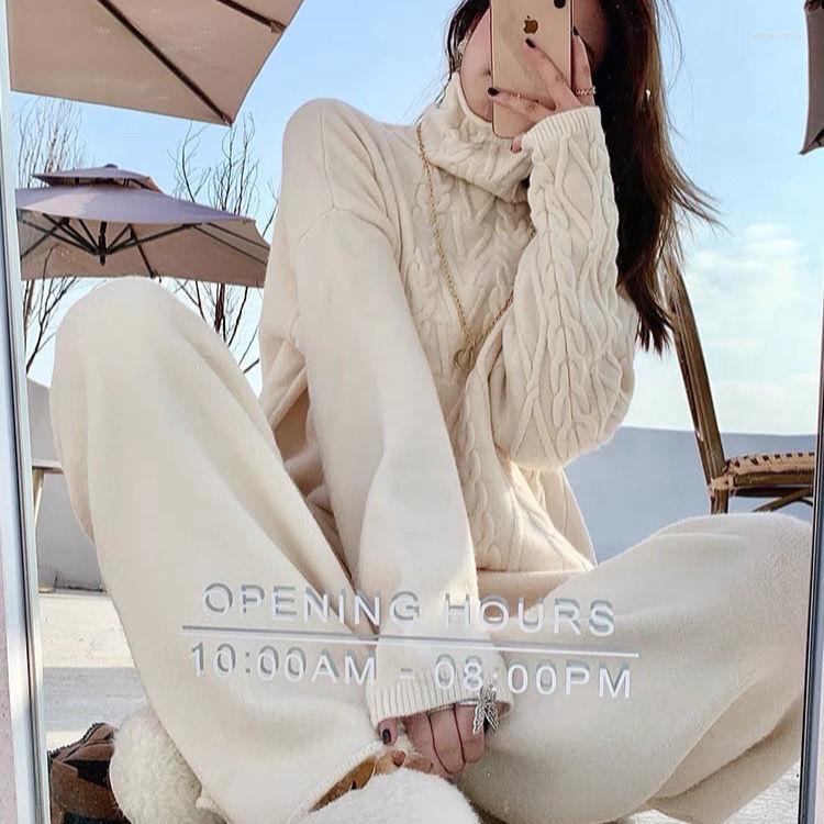 Women's Tracksuits Celebrity Casual Fashion Set 2022 Women's Autumn Dress High Neck Knitted Sweater With Two Piece Wide Leg Pants, Spot two sets
Women's Tracksuits Celebrity Casual Fashion Set 2022 Women's Autumn Dress High Neck Knitted Sweater With Two Piece Wide Leg Pants, Spot two sets