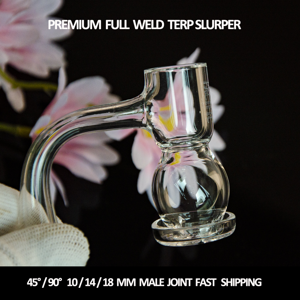 Full weld round belly terp slurper smoking accessories new HQ beveled edge quartz banger nail set 10mm 14mm 18mm seamless blender for bong dab oil rigs