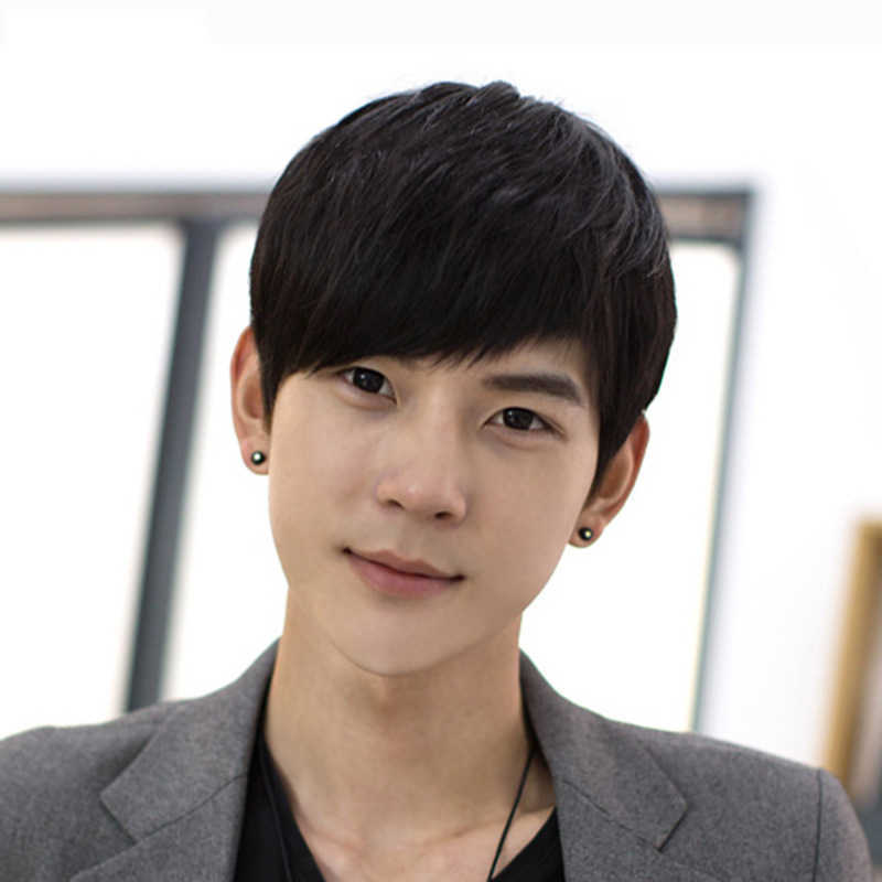 Hair Lace Wigs Haowu Planting Grass Men's Japan and South Korea Fashion Handsome Oblique Bangs Short Straight Hair Wig Headcover, Black
Hair Lace Wigs Haowu Planting Grass Men's Japan and South Korea Fashion Handsome Oblique Bangs Short Straight Hair Wig Headcover, Black