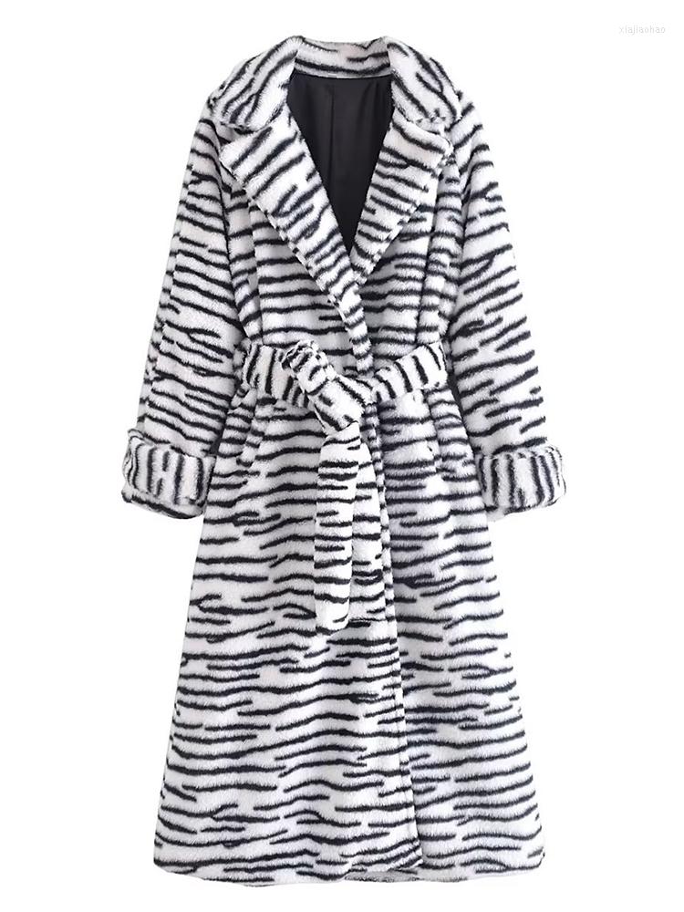 Women' Fur Faux Zebra Striped Long Coat For Women 2022 Winter Lapel Sleeve Lace-up Streetwear Loose Thicken Female DF185, Stripes
Women' Fur Faux Zebra Striped Long Coat For Women 2022 Winter Lapel Sleeve Lace-up Streetwear Loose Thicken Female DF185, Stripes