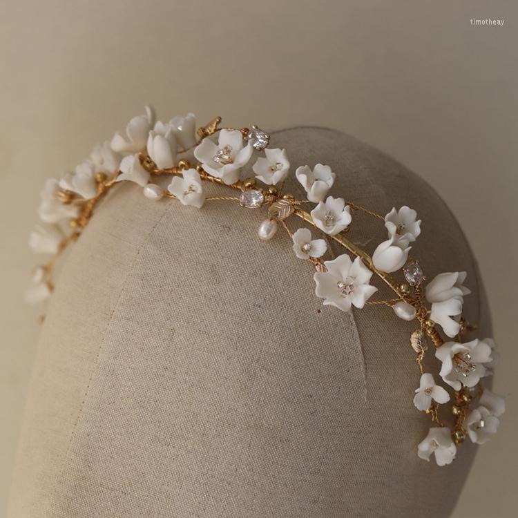 Hair Clips Bridal Jewelry Porcelain Flower Headband Tiara Vinatge Gold Color Headpiece Brides Crystal Pearl Crown Wedding Accessories
Hair Clips Bridal Jewelry Porcelain Flower Headband Tiara Vinatge Gold Color Headpiece Brides Crystal Pearl Crown Wedding Accessories