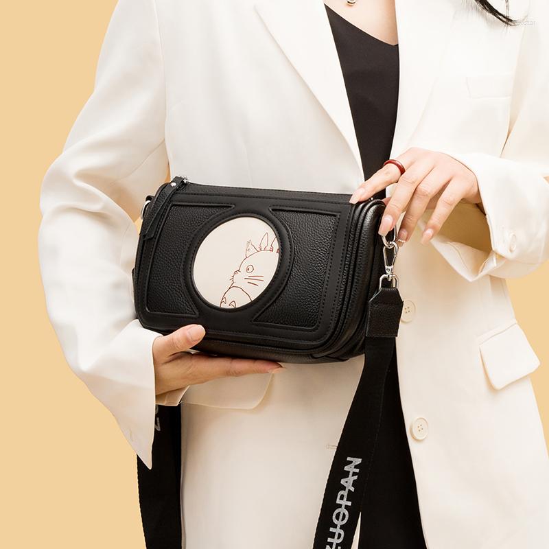Evening Bags Women's Cute Totoro Cartoon Genuine Leather Shoulder Bag Retro Handbag One Mobile Phone Girls Messenger, Black
Evening Bags Women's Cute Totoro Cartoon Genuine Leather Shoulder Bag Retro Handbag One Mobile Phone Girls Messenger, Black